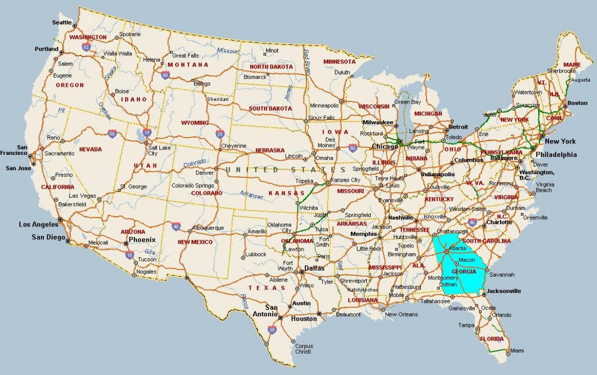 kartes Gruzijas, ASV