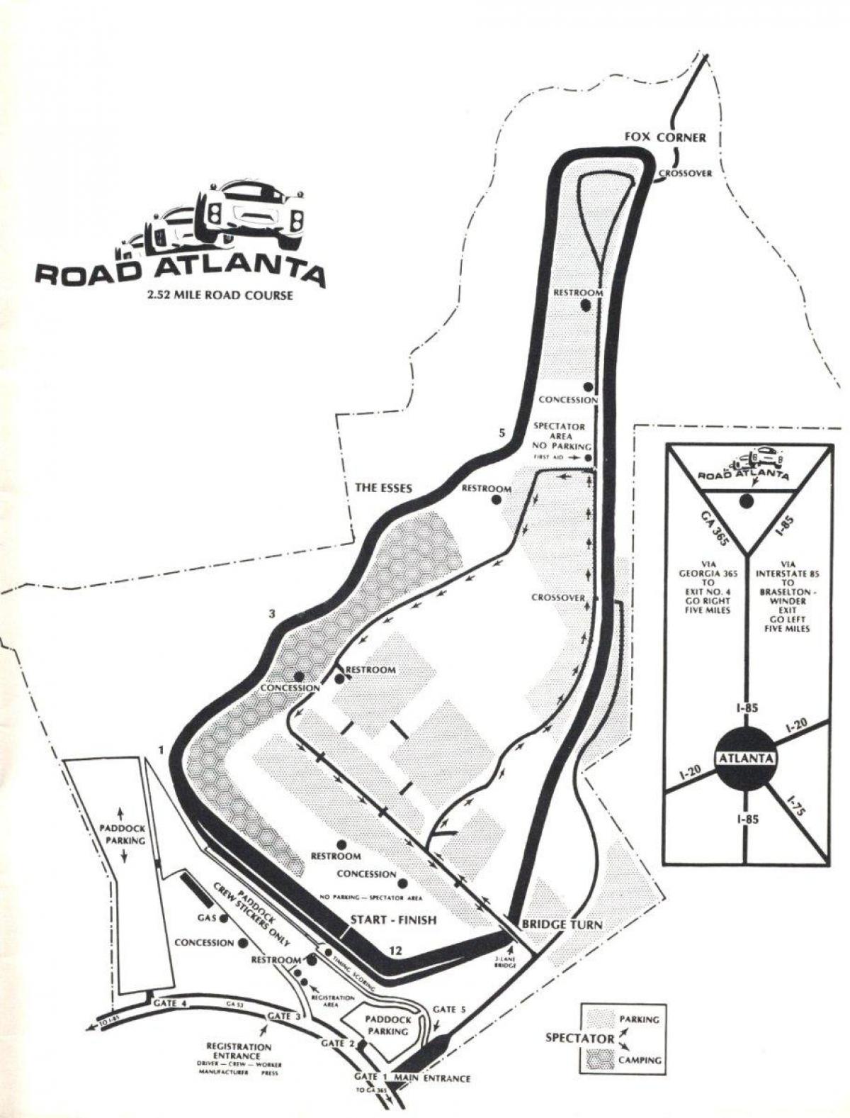 karte road Atlanta trasē
