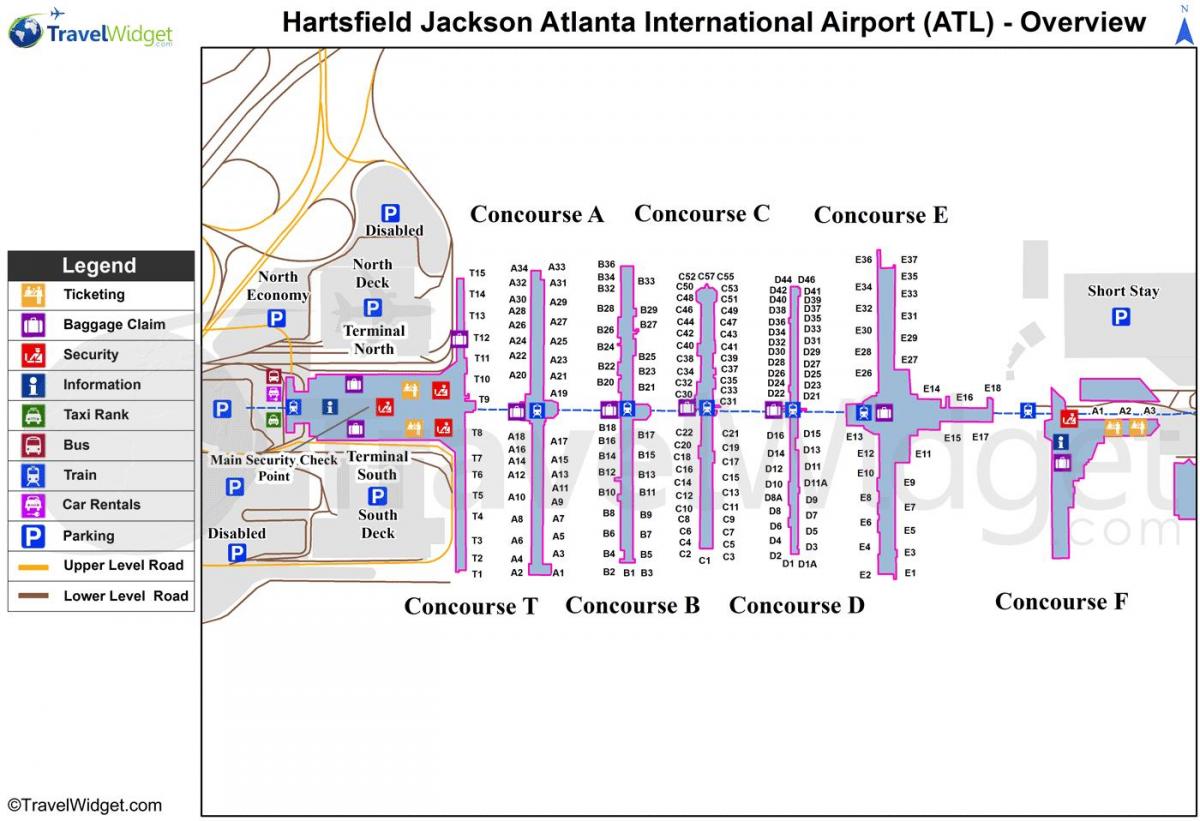 Atlanta starptautiskā termināla kartē