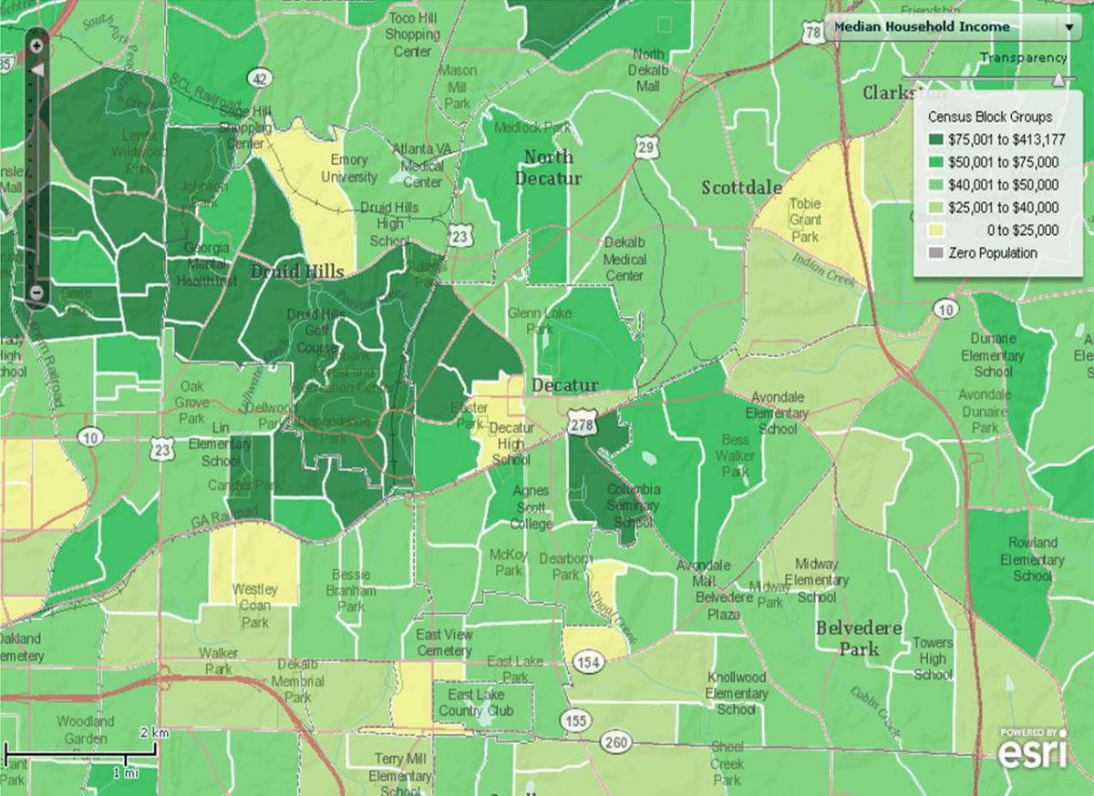 demogrāfijas karte no Atlanta