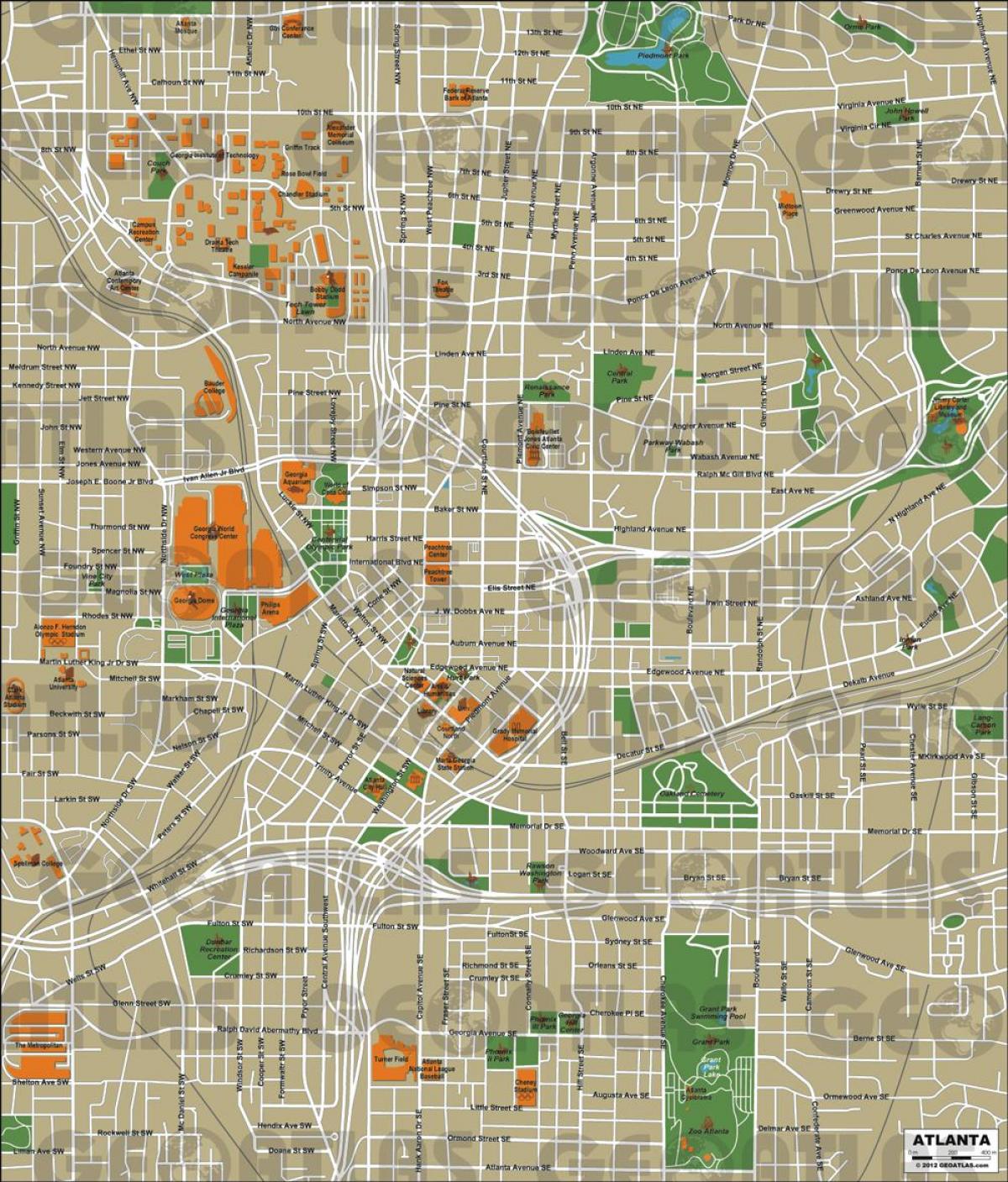pilsētas Atlanta kartes