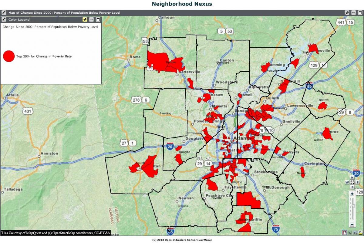 noziedzības kartē Atlanta