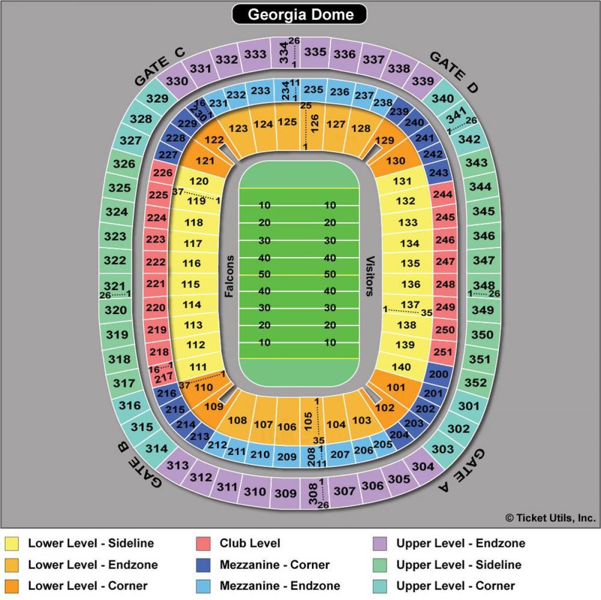 Atlanta Falcons stadionā karte