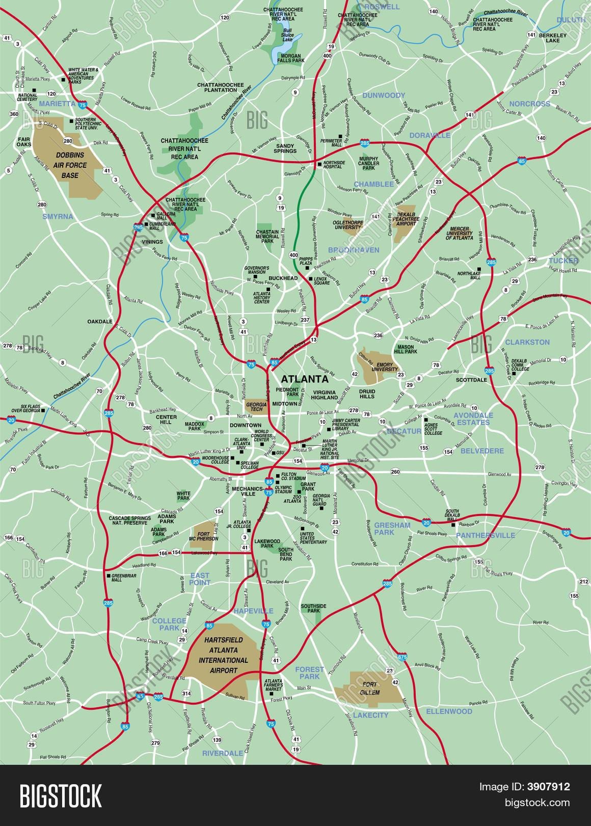 vairāk Atlanta jomā karte