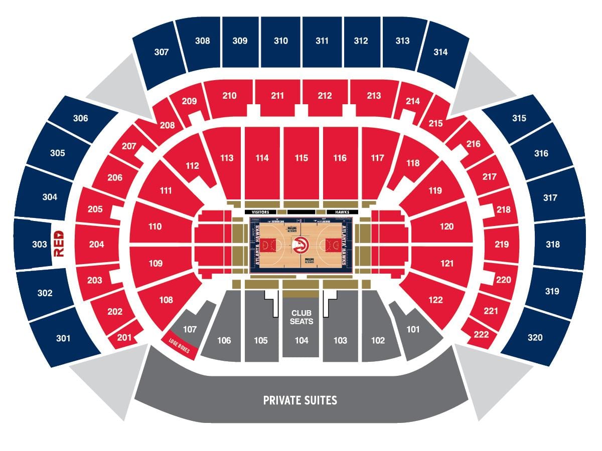 Philips arena sēdekļa karte