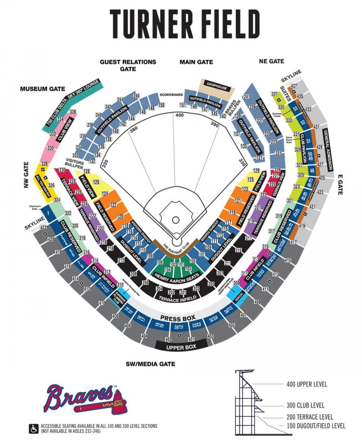 Braves stadionā sēdvietu karte