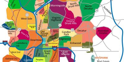 Karte no Atlanta rajonos