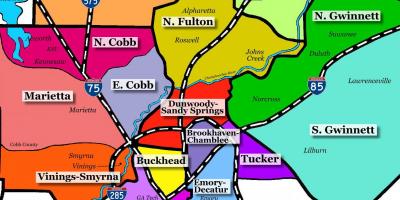 Karte no Atlanta priekšpilsētas